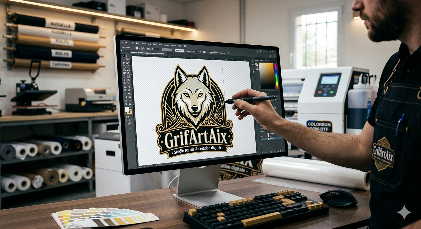 Conception graphique avant impression DTF