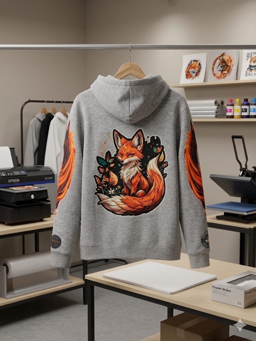 Sweat motif renard couleur intense